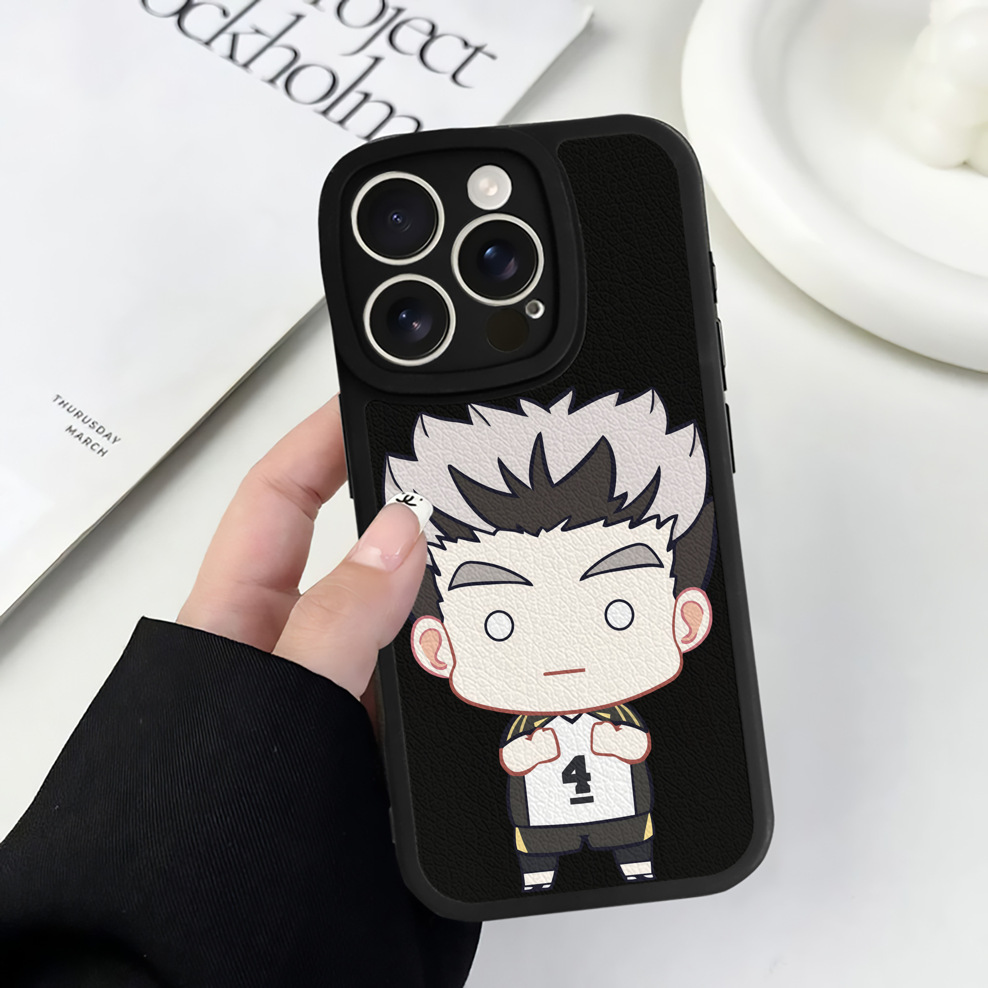 （画像用） ハイキュー!! Haikyu!! 【iPhone 16シリーズ対応】シリコンスマホケース（レザー調） 材質：シリコン